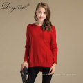 Long Sleeves Cashmere Pure Orange Girls Korea Knit Sweaters Design